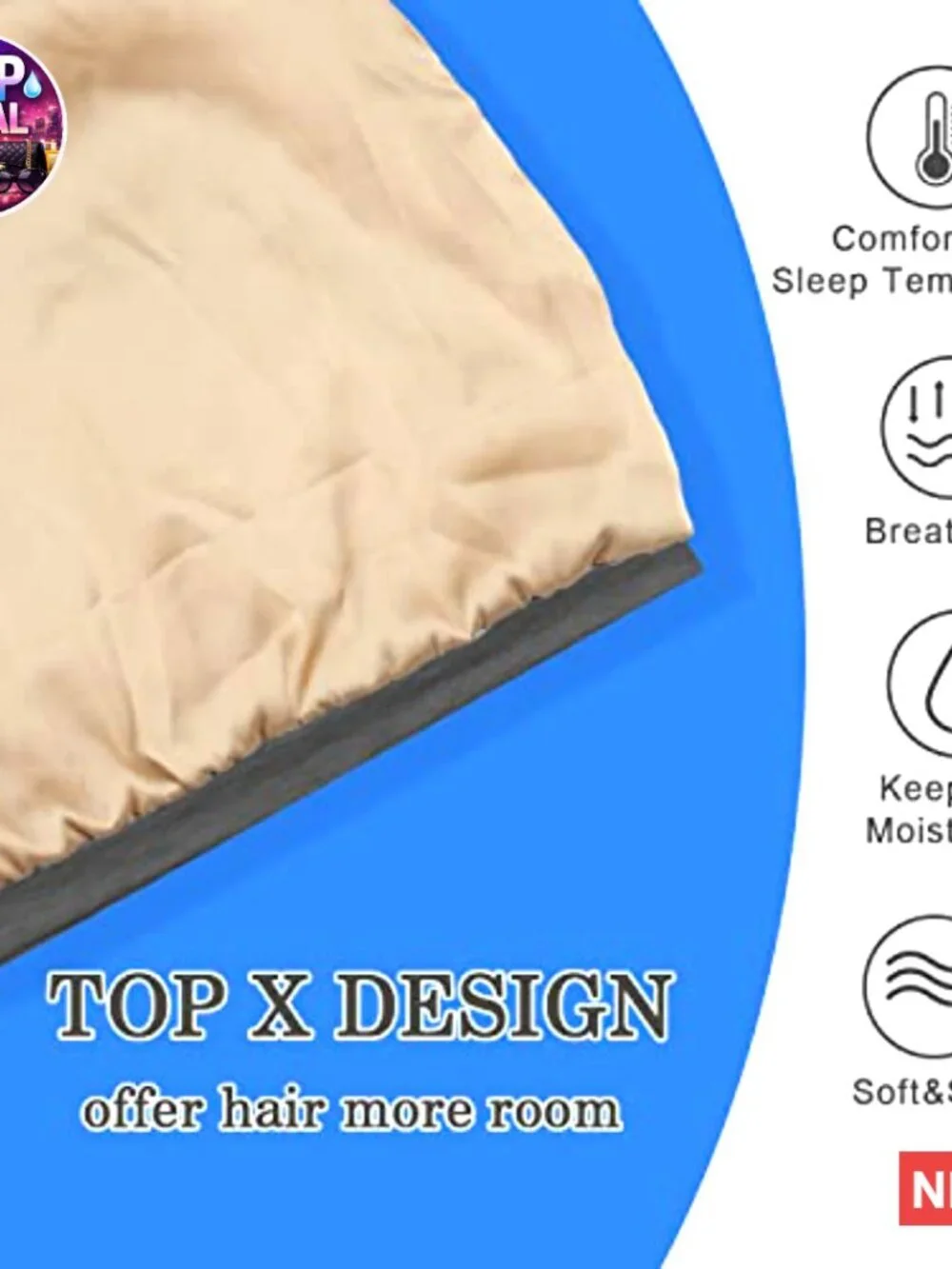 Adjustable Silk Hair Bonnet Set, Satin Lined Sleep Cap for Women and Men